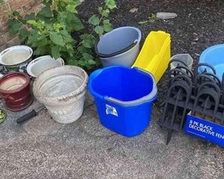 Flower Pots, Bucket, And Fencing