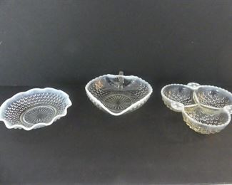 Vintage 1939-1964 Fenton French Opalescent Hobnail - 3 Pieces in All