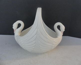 Vintage 1985 Fitz & Floyd Japan Double Swan Basket