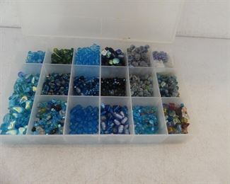 Organizer Full of Beads - Mostly Blues