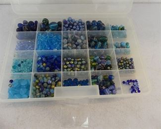 Organizer Full of Beads - Mostly Blues