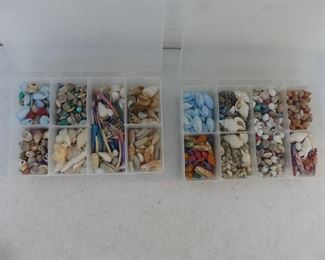 2 Organizers Full of Beads & Shells