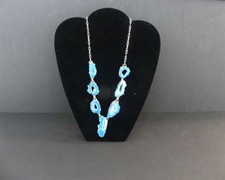 Blue Rock Quartz Necklace - 22"