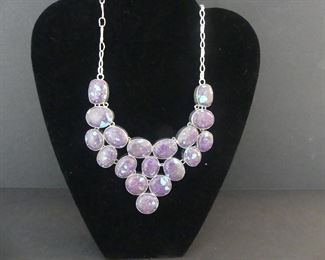 Mosaic Jasper Toggle Clasp Necklace in Stamped 925 Settings - 26"