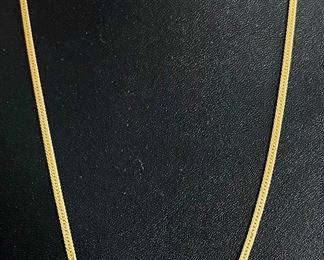 18K Gold MOM Israel Herringbone 20" Necklace Total Weight 7.4 Grams