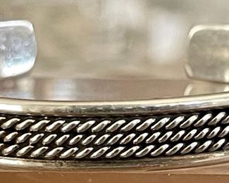 Mexico Sterling Silver Twist Cuff Bracelet Total Weight 23.1 Grams