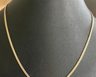 14k Yellow 16" Solid Link Chain Curb Style Necklace With Spring Clasp And Appraisal - 7.03 Grams Total