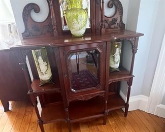 Beautiful Victorian Mirrored Etagere
