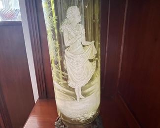 Group of three exquisite Mary Gregory Enameled Glass