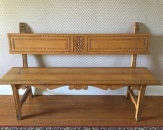 Vintage carved bench.