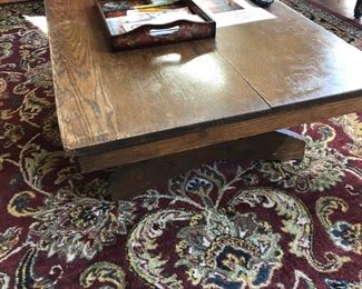 Antique coffee table. Made from antique library table.