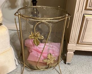 Vintage Brass Trash Can