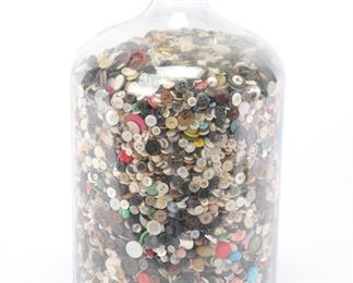 Enormous Glass Jug Full of thousands of buttons