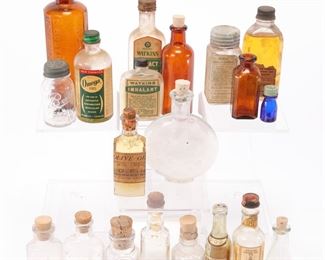 Vintage & Antique Apothecary Bottles Group