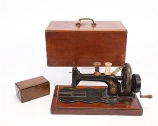 Antique Singer Sewing Machine & Notions