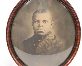 Edwardian African-American Gentleman In Bubble Glass Frame