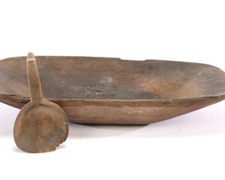 Large Primitive Bowl and Scoop