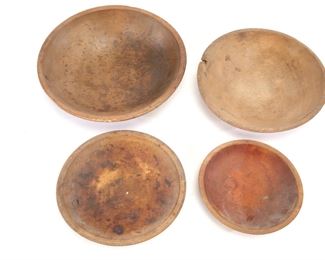 Set of 4 Primitive Wooden Nesting bowls