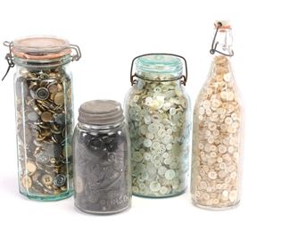 Buttons in Glass Jars Collection