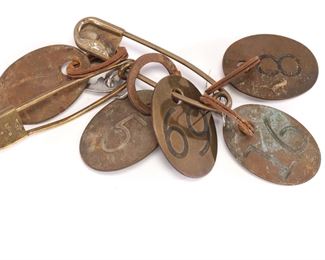 Antique Brass Cattle Tags