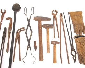 Antique blacksmith Tools group