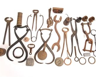 Antique blacksmith Tools group