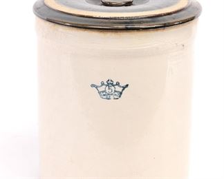 Large Lidded Stoneware Crock