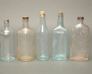 Antique Glass bottles Group