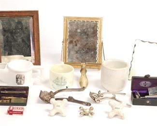 Antique Shaving Lot & Mirrors