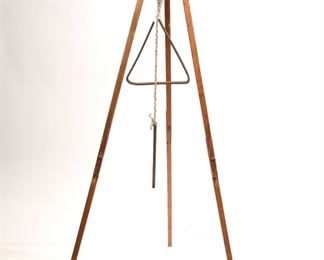 Cowboy Camp Dinner Bell Triangle on Stand