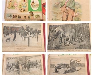 1899 Scrapbook with Chromolithographs, Die Cuts, and more