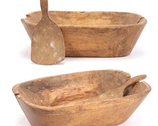 Primitive Wooden Bowl & Scoop