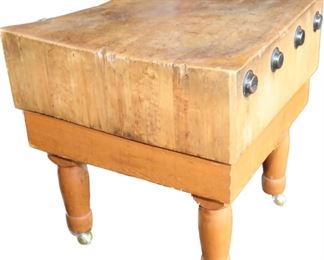 Butcher block Table #2 on Wheels