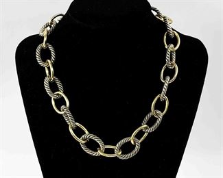 David Yurman Style Link Necklace 17" Costume Jewelry

