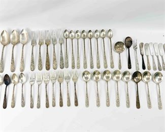 Fancy S.Kirk & Son Repousse Sterling Silver Flatware 1760 Grams
