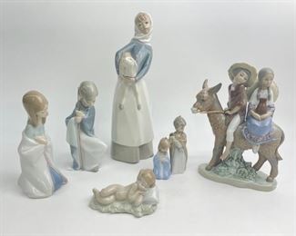 LLADRO FINE SPANISH PORCELAIN FIGURINES ; BABY JESUS NATIVITY figurine ; A Ride in The Country ; Saint Joseph; Virgin Mary
