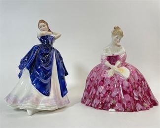 2. Fine Royal Doulton 1970s-80s English bone porcelain figurines of LAURA AND VICTORIA
