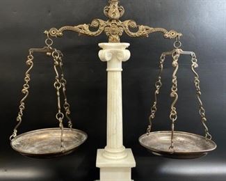 Antique MARBEL and brass SCALE
