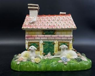 Italian Mottahedeh Porcelain Cottage two pc.
