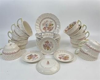 ROYAL DOULTON GRANTHAM VINTAGE ENGLISH CHINA Set of cups and saucers
