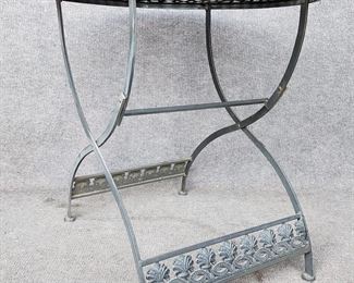 Vintage Webbed Fancy Metal Folding Bistro Table
