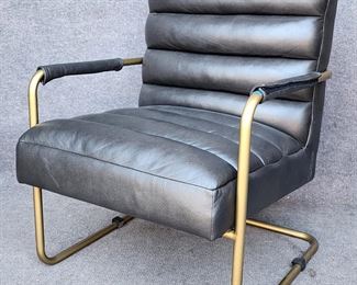 Mid Century Modern Style MCM  Metal & Vinyl Arm Chair
