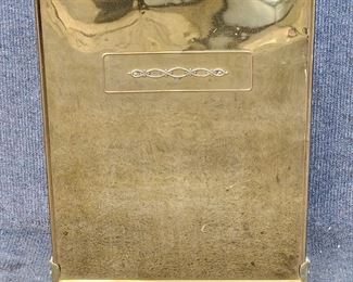 antique arts & craft brass fire back screen
