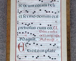 antique illuminated manuscript gilt framed
