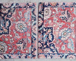 2 hand knotted vintage persian wool area rugs
