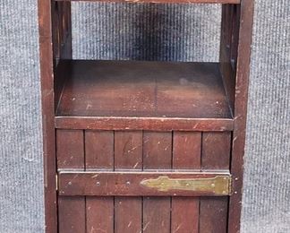 Antique Tobacco Humidor Stand Brass Hinged Hardware Arts and Crafts missin style

