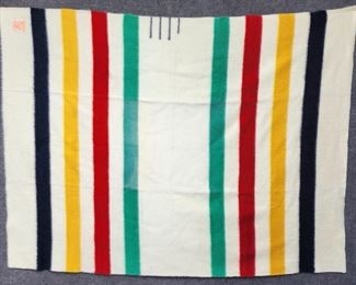 Vintage Hudson Bay point Blanket 100% Wool Made in England
