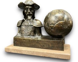 Vintage Bronze Brutalist Ferdinand Magellan Sculpture
