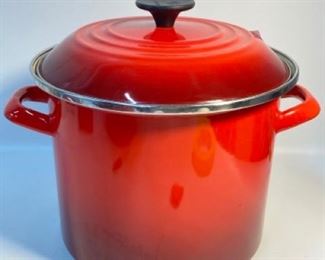 Le Creuset MCM Red Enamel On Steel Stockpot 10 qt - Mid Century Modern

