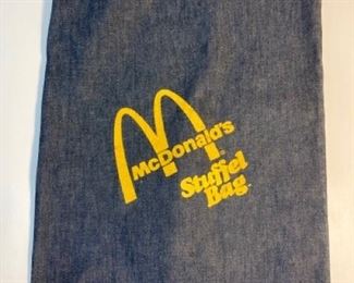 Vintage 70s McDonald's Advertising Denim STUFFEL Bag Duffle Bag
